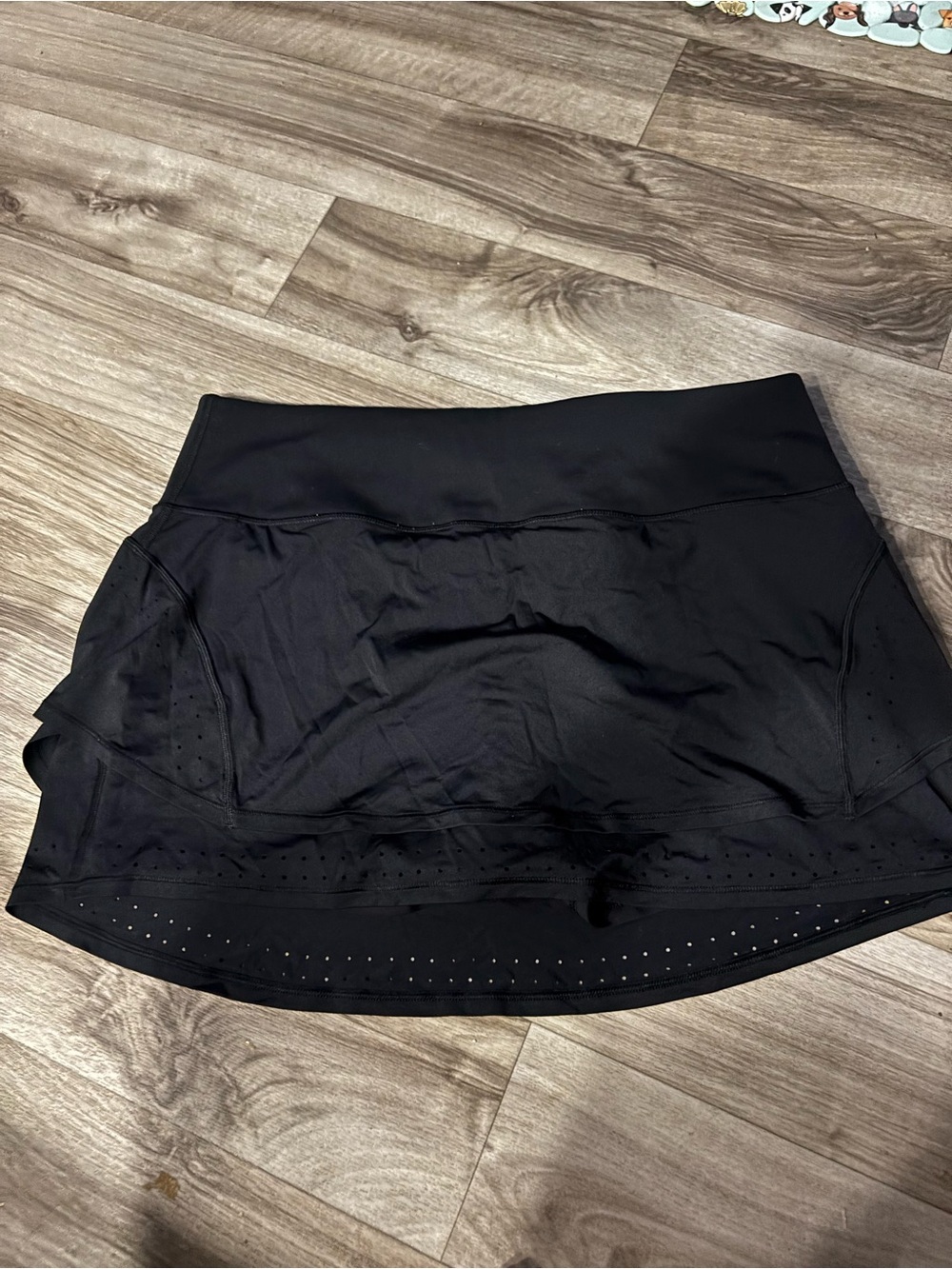 Athleta Black Circle Skirt with Laser-Cut Hem
